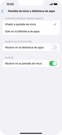 Para añadir nuevas apps descargadas a la pantalla de inicio y a la biblioteca de apps, pulsa Añadir a pantalla de inicio. Para añadir nuevas apps descargadas a la pantalla de inicio y a la biblioteca de apps, pulsa Añadir a pantalla de inicio.