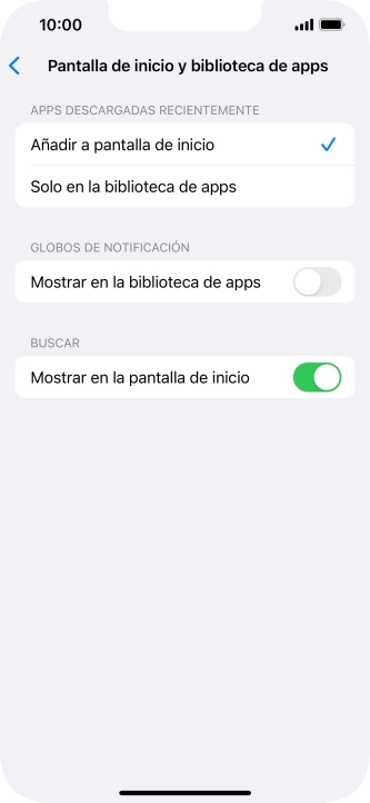 Para añadir nuevas apps descargadas a la pantalla de inicio y a la biblioteca de apps, pulsa Añadir a pantalla de inicio. Para añadir nuevas apps descargadas a la pantalla de inicio y a la biblioteca de apps, pulsa Añadir a pantalla de inicio.