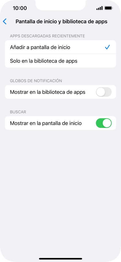 Para añadir nuevas apps descargadas a la pantalla de inicio y a la biblioteca de apps, pulsa Añadir a pantalla de inicio. Para añadir nuevas apps descargadas a la pantalla de inicio y a la biblioteca de apps, pulsa Añadir a pantalla de inicio.