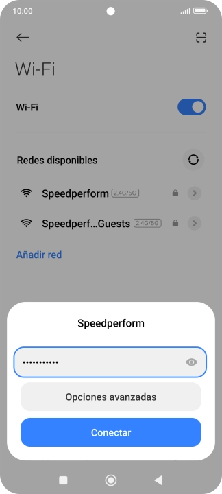 Introduce la contraseña de la red wifi y pulsa Conectar. Introduce la contraseña de la red wifi y pulsa Conectar.