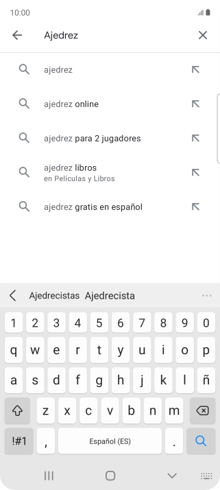 Introduce el nombre del tema o de la app y pulsa el icono de búsqueda.