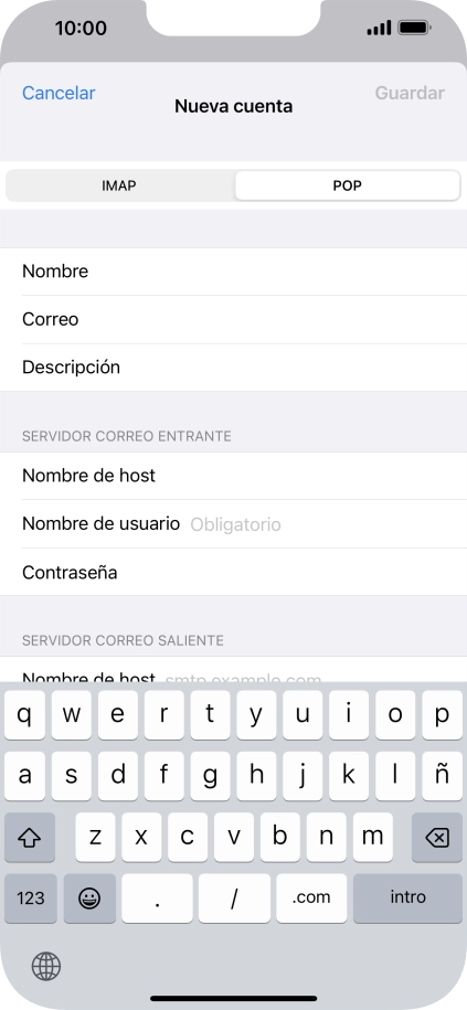 Pulsa Nombre de usuario e introduce el nombre de usuario de tu cuenta de correo electrónico. Pulsa Nombre de usuario e introduce el nombre de usuario de tu cuenta de correo electrónico.