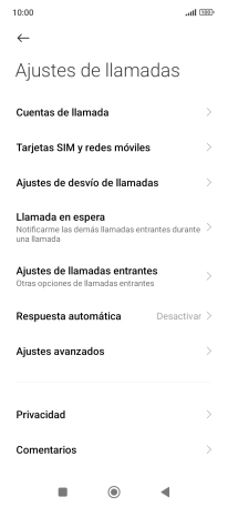 Pulsa Ajustes de desvío de llamadas. Pulsa Ajustes de desvío de llamadas.