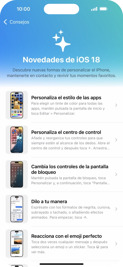 Desliza el dedo hacia arriba desde la parte inferior de la pantalla para terminar y volver a la pantalla de inicio. Desliza el dedo hacia arriba desde la parte inferior de la pantalla para terminar y volver a la pantalla de inicio.