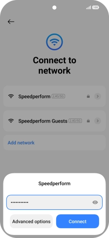 Key in the password for the Wi-Fi network and press Connect. Key in the password for the Wi-Fi network and press Connect.
