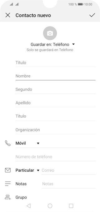Pulsa Nombre e introduce el nombre deseado. Pulsa Nombre e introduce el nombre deseado.