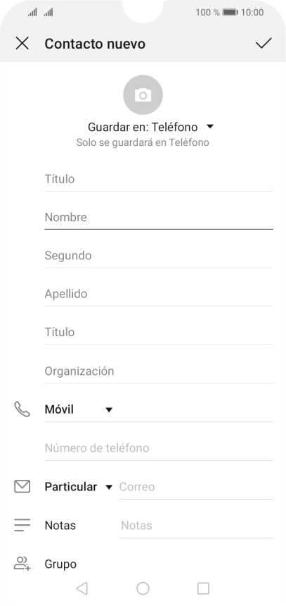 Pulsa Nombre e introduce el nombre deseado. Pulsa Nombre e introduce el nombre deseado.