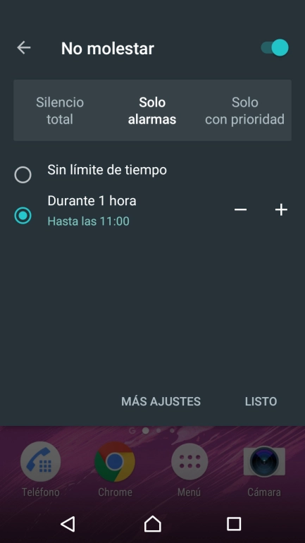 Pulsa LISTO para activar el modo silencioso. Pulsa LISTO para activar el modo silencioso.