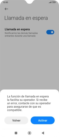 Si activas la función, pulsa Activar. Si activas la función, pulsa Activar.