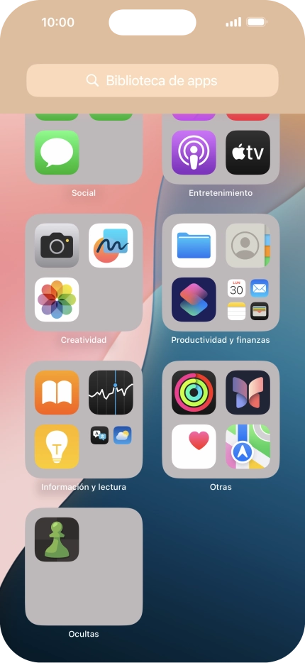 Pulsa la app deseada durante unos instantes. Pulsa la app deseada durante unos instantes.