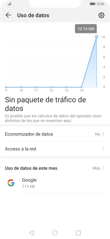El consumo total de datos se visualiza ahora en la pantalla. El consumo total de datos se visualiza ahora en la pantalla.