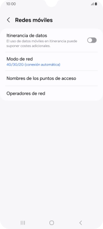 Pulsa Modo de red.