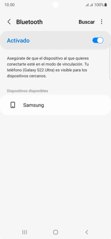 Pulsa el dispositivo Bluetooth deseado y sigue las indicaciones de la pantalla para vincular el dispositivo al teléfono. Pulsa el dispositivo Bluetooth deseado y sigue las indicaciones de la pantalla para vincular el dispositivo al teléfono.