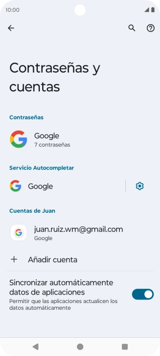 Pulsa Añadir cuenta.