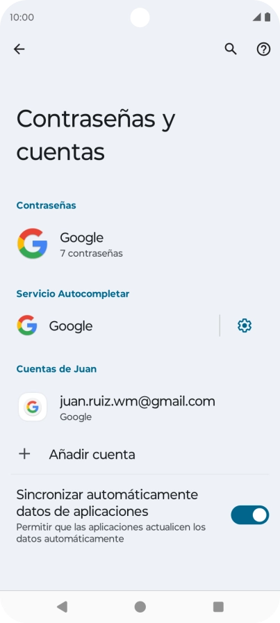 Pulsa Añadir cuenta.