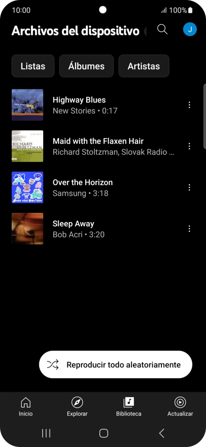 Pulsa el archivo de música deseado. Pulsa el archivo de música deseado.
