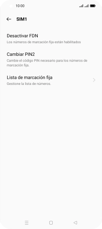 Pulsa Desactivar FDN. Pulsa Desactivar FDN.