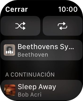 Pulsa el icono de reproducción aleatoria para activar o desactivar la función. Pulsa el icono de reproducción aleatoria para activar o desactivar la función.
