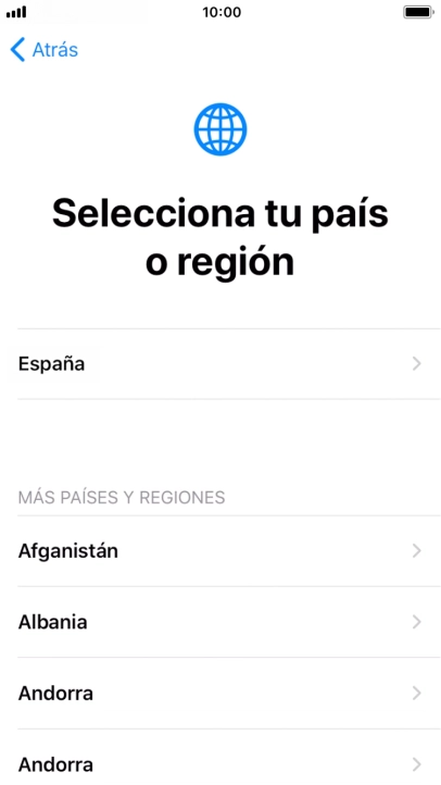 Pulsa el país o el área deseados. Pulsa el país o el área deseados.