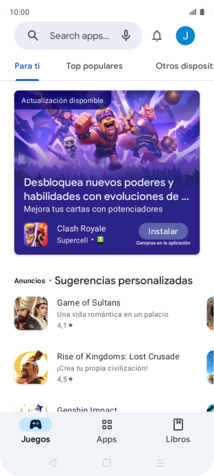 Pulsa el icono de perfil.