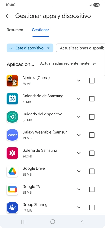 Pulsa la app deseada.