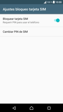 Pulsa Bloquear tarjeta SIM para activar o desactivar la función. Pulsa Bloquear tarjeta SIM para activar o desactivar la función.