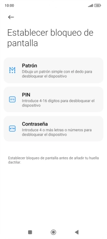 Pulsa el código de seguridad deseado. Pulsa el código de seguridad deseado.