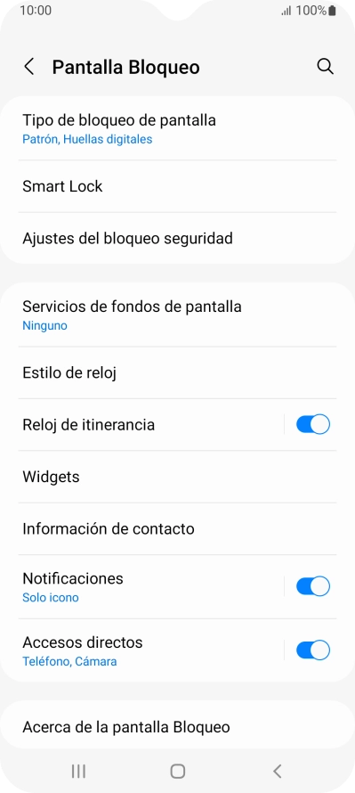 Pulsa Tipo de bloqueo de pantalla e introduce el código de seguridad extra que has creado anteriormente. Pulsa Tipo de bloqueo de pantalla e introduce el código de seguridad extra que has creado anteriormente.
