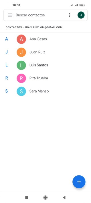 Pulsa el icono de nuevo contacto. Pulsa el icono de nuevo contacto.
