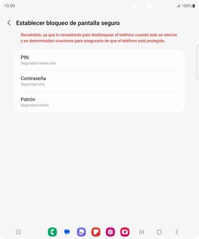 Pulsa el código de seguridad deseado y sigue las indicaciones de la pantalla para crear un código de seguridad del teléfono adicional. Pulsa el código de seguridad deseado y sigue las indicaciones de la pantalla para crear un código de seguridad del teléfono adicional.