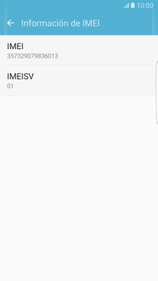 El código IMEI aparece ahora en la pantalla. El código IMEI aparece ahora en la pantalla.