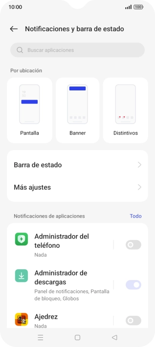 Pulsa el indicador junto a las apps deseadas para activar o desactivar la función. Pulsa el indicador junto a las apps deseadas para activar o desactivar la función.