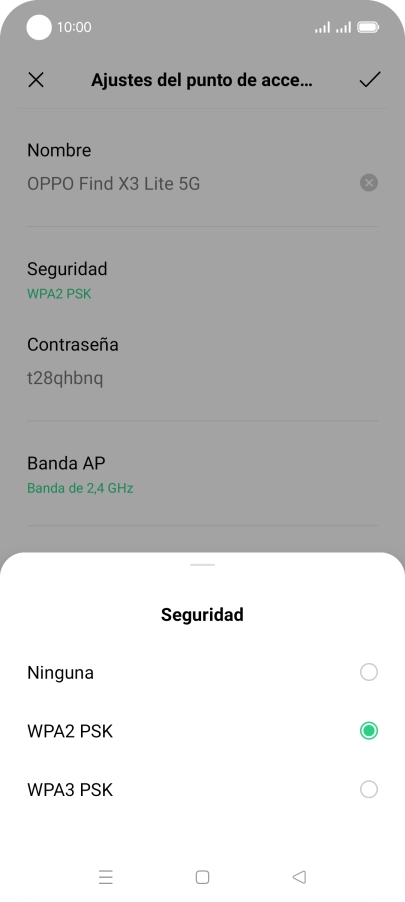 Pulsa WPA3 PSK para proteger la conexión wifi con una contraseña. Pulsa WPA3 PSK para proteger la conexión wifi con una contraseña.