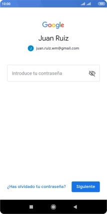 Pulsa Introduce tu contraseña e introduce la contraseña de tu cuenta de Google. Pulsa Introduce tu contraseña e introduce la contraseña de tu cuenta de Google.