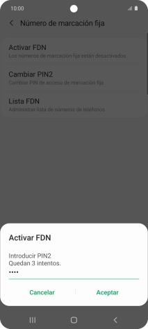 Introduce el código PIN2 y pulsa Aceptar. Introduce el código PIN2 y pulsa Aceptar.