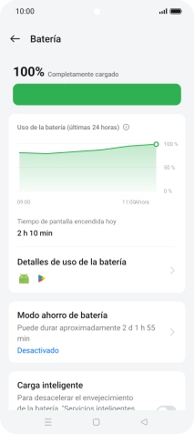 Pulsa Modo ahorro de batería. Pulsa Modo ahorro de batería.