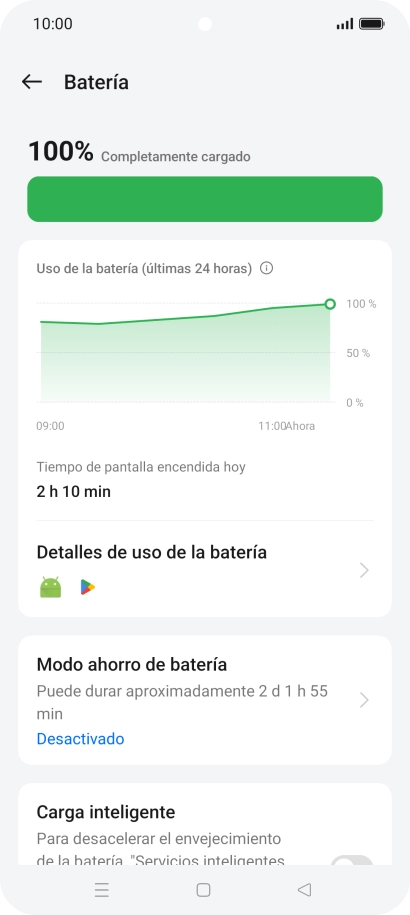 Pulsa Modo ahorro de batería. Pulsa Modo ahorro de batería.