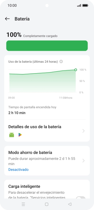 Pulsa Modo ahorro de batería. Pulsa Modo ahorro de batería.