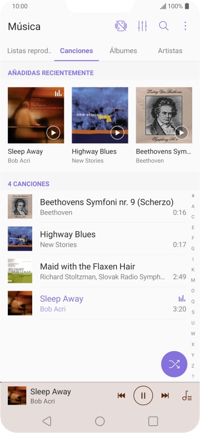 Pulsa el título de la canción en la parte inferior de la pantalla. Pulsa el título de la canción en la parte inferior de la pantalla.