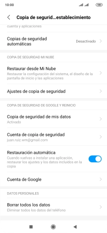 Pulsa Borrar todos los datos. Pulsa Borrar todos los datos.