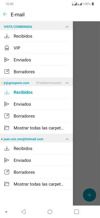 Pulsa Recibidos bajo la cuenta de correo electrónico deseada. Pulsa Recibidos bajo la cuenta de correo electrónico deseada.