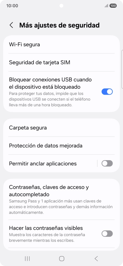 Pulsa Seguridad de tarjeta SIM. Pulsa Seguridad de tarjeta SIM.