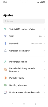 Pulsa Tarjeta SIM y datos móviles.
