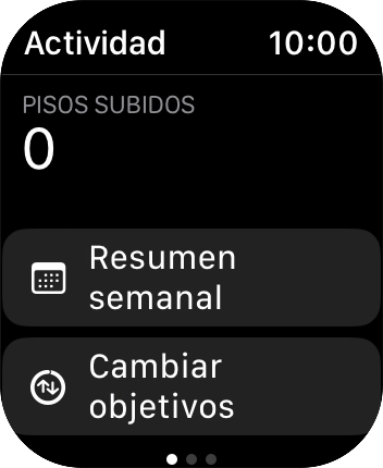 Pulsa la Digital Crown la veces que sean necesarias para volver al menú principal. Pulsa la Digital Crown la veces que sean necesarias para volver al menú principal.