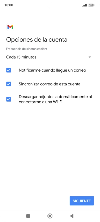 Si aparece en la pantalla esta imagen, tu cuenta de correo electrónico ha sido reconocida y configurada automáticamente. Sigue las indicaciones de la pantalla para introducir más información y terminar la configuración.