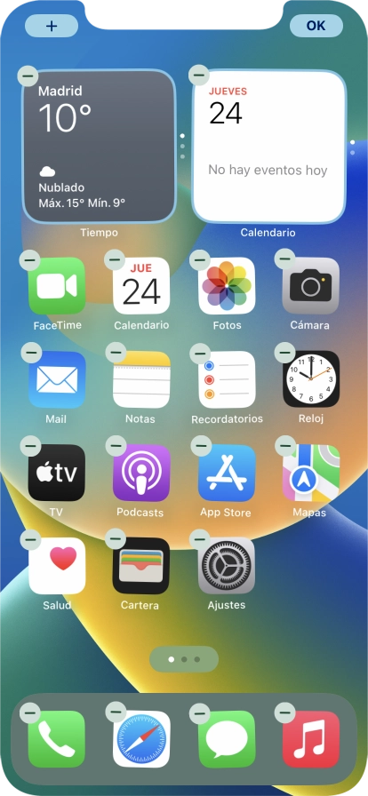 Pulsa el icono de página de pantalla de inicio. Pulsa el icono de página de pantalla de inicio.