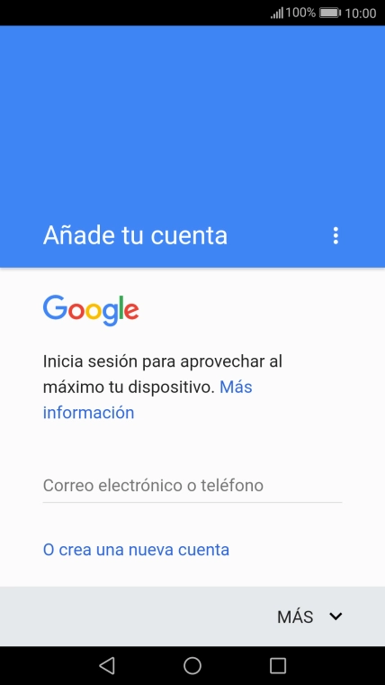 Si no tienes una cuenta de Google, pulsa O crea una nueva cuenta y sigue las indicaciones de la pantalla para ver cómo crear una cuenta nueva. Si no tienes una cuenta de Google, pulsa O crea una nueva cuenta y sigue las indicaciones de la pantalla para ver cómo crear una cuenta nueva.