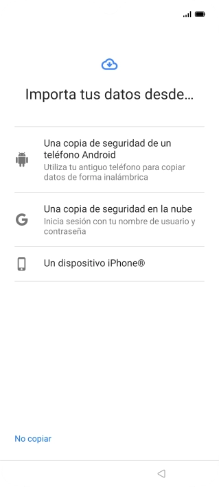 Pulsa el modo de transferencia deseado y sigue las instrucciones de la pantalla para transferir el contenido. Pulsa el modo de transferencia deseado y sigue las instrucciones de la pantalla para transferir el contenido.