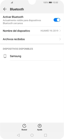 Pulsa el dispositivo Bluetooth deseado y sigue las indicaciones de la pantalla para vincular el dispositivo al teléfono. Pulsa el dispositivo Bluetooth deseado y sigue las indicaciones de la pantalla para vincular el dispositivo al teléfono.