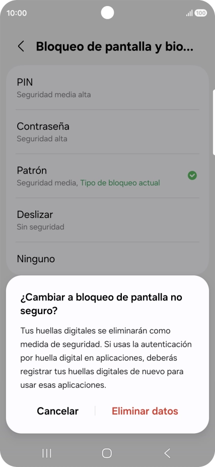 Pulsa Eliminar datos. Pulsa Eliminar datos.